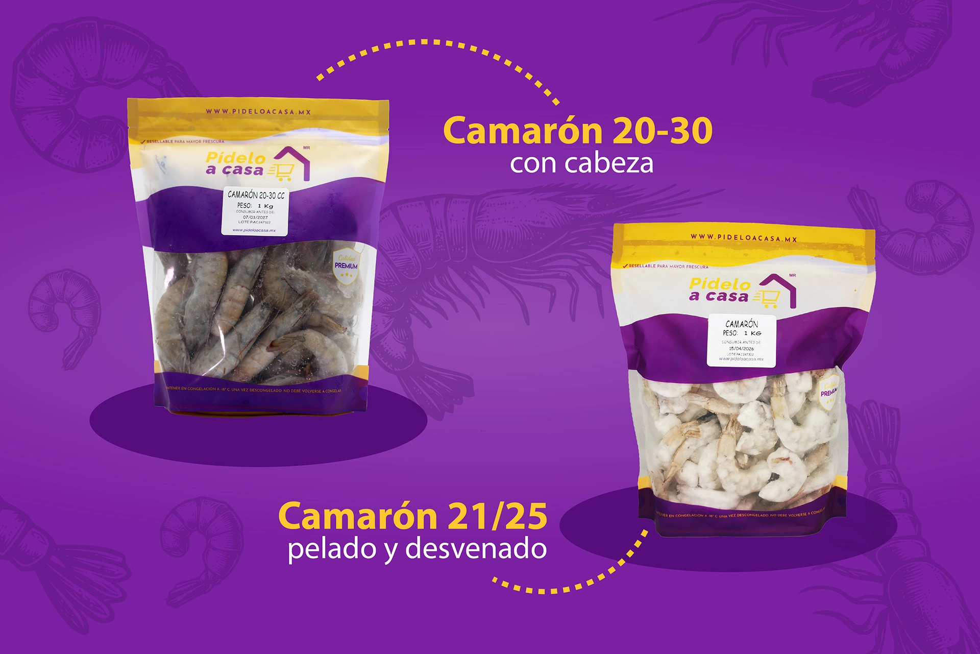 Nueva imagen de empaque de producto mariscos